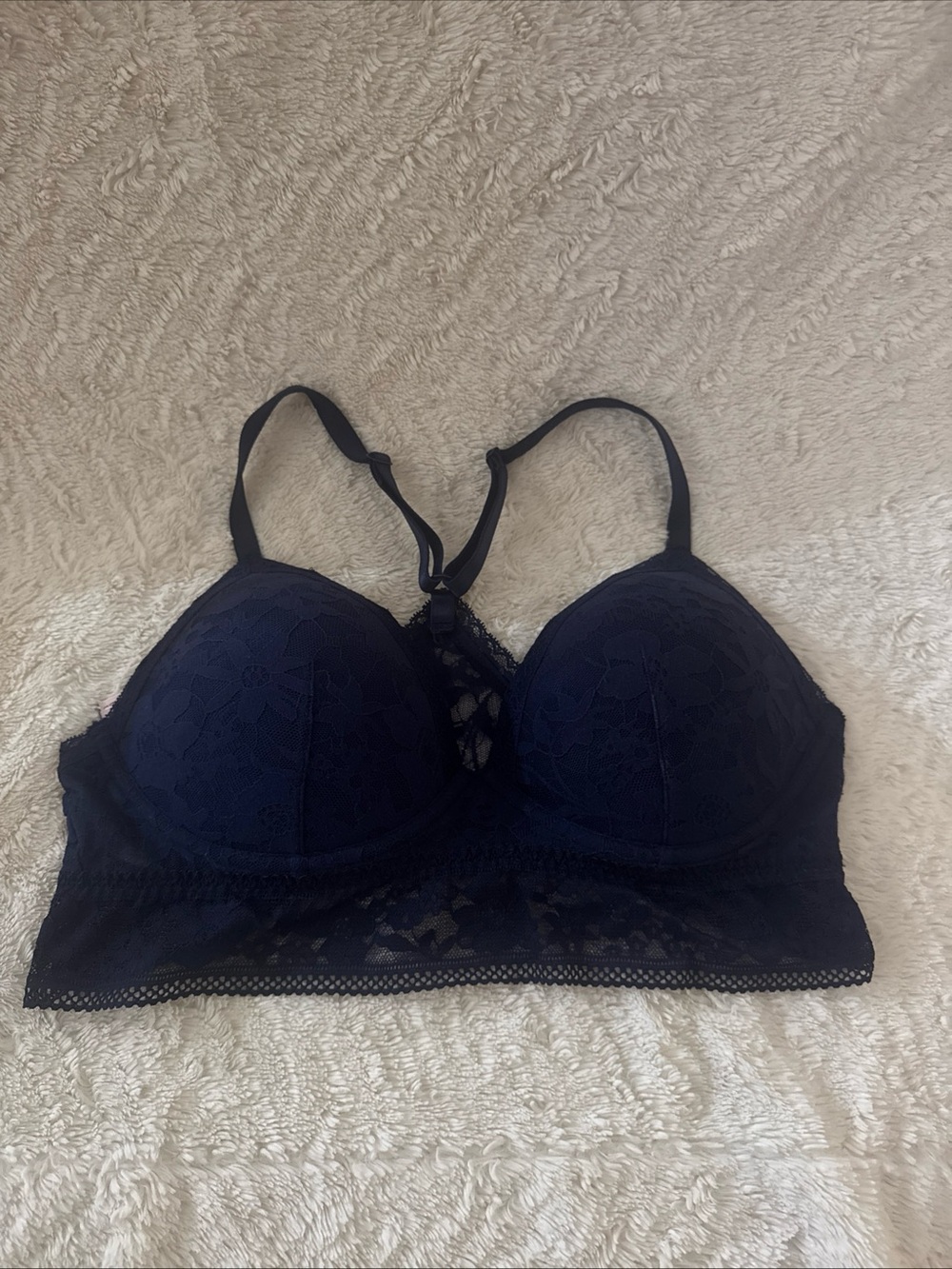Victoria's Secret Lace Longline Bralette - Navy Blue